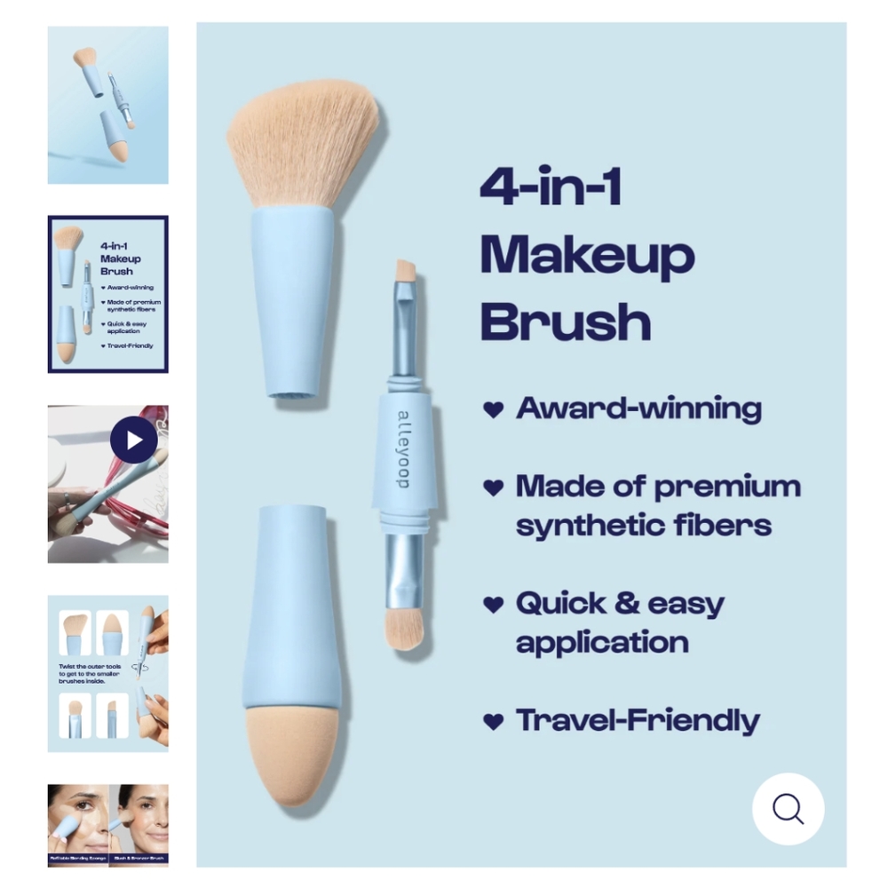 Alleyoop 4-in-1 Makeup Brush